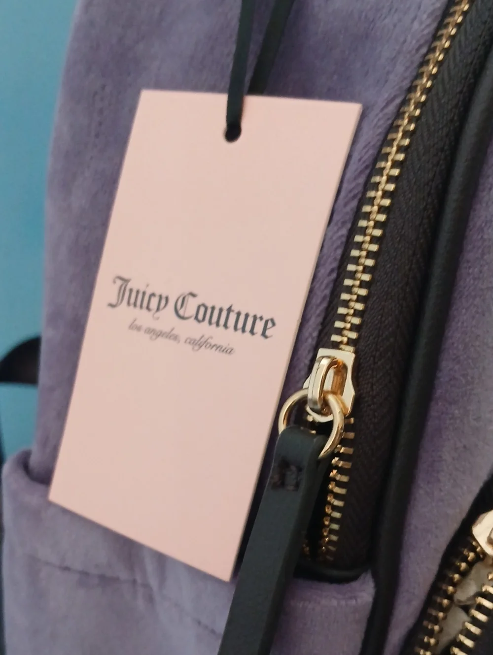 Juicy Couture Purple Velour Small Backpack with Heart Tag 12